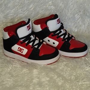 DC Red and Black High-Top Sneakers